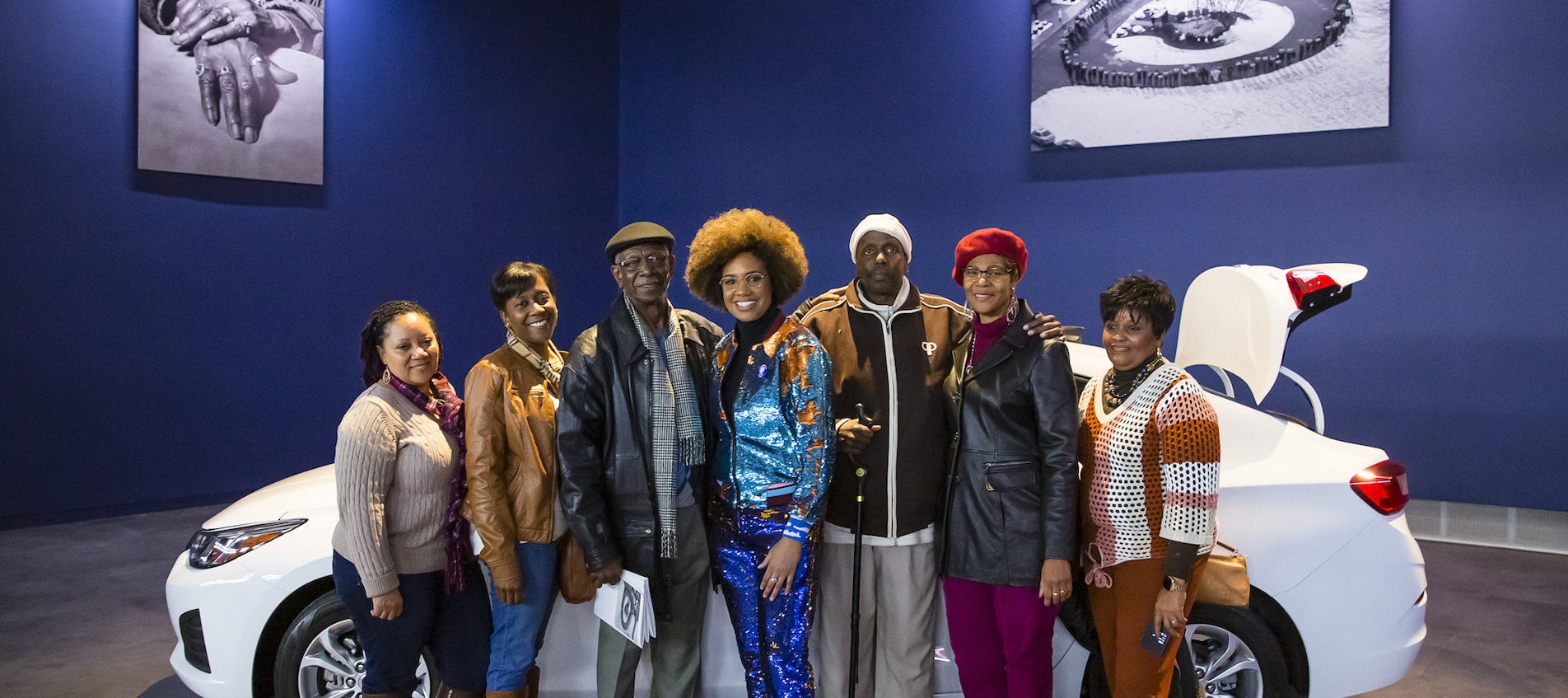 LaToya Ruby Frazier with workers from the Lordstown, Ohio General Motors Plant