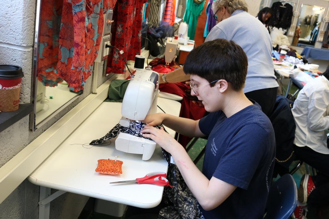 Sewing Circle Studio student Parker at work