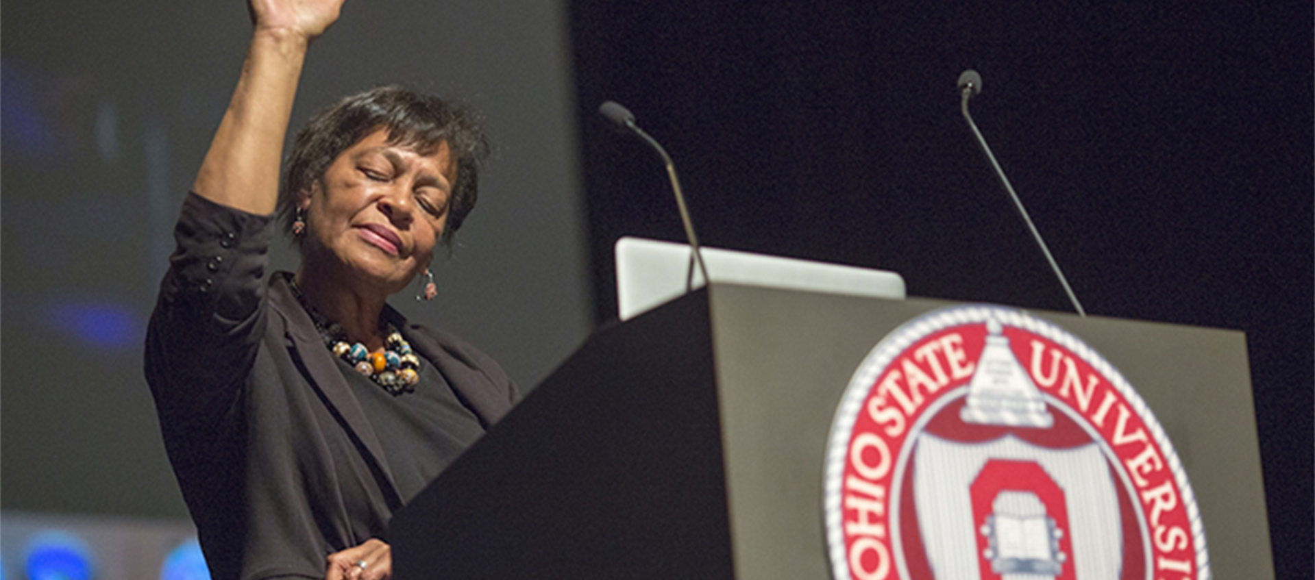 carrie mae weems at podium