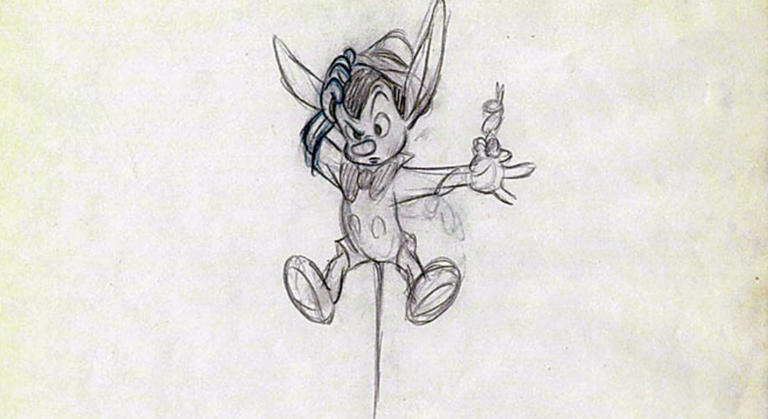 Artist's sketch of character form Pinocchio