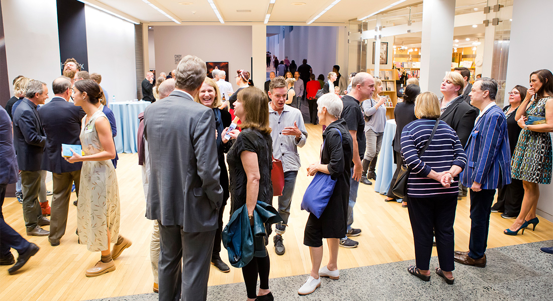 Visitors tour the galleries