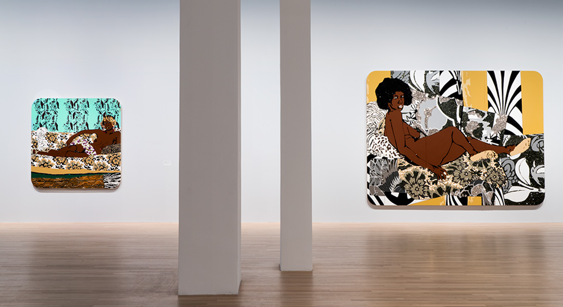 installation of Mickalene Thomas artworks in the Wexner Center galleries