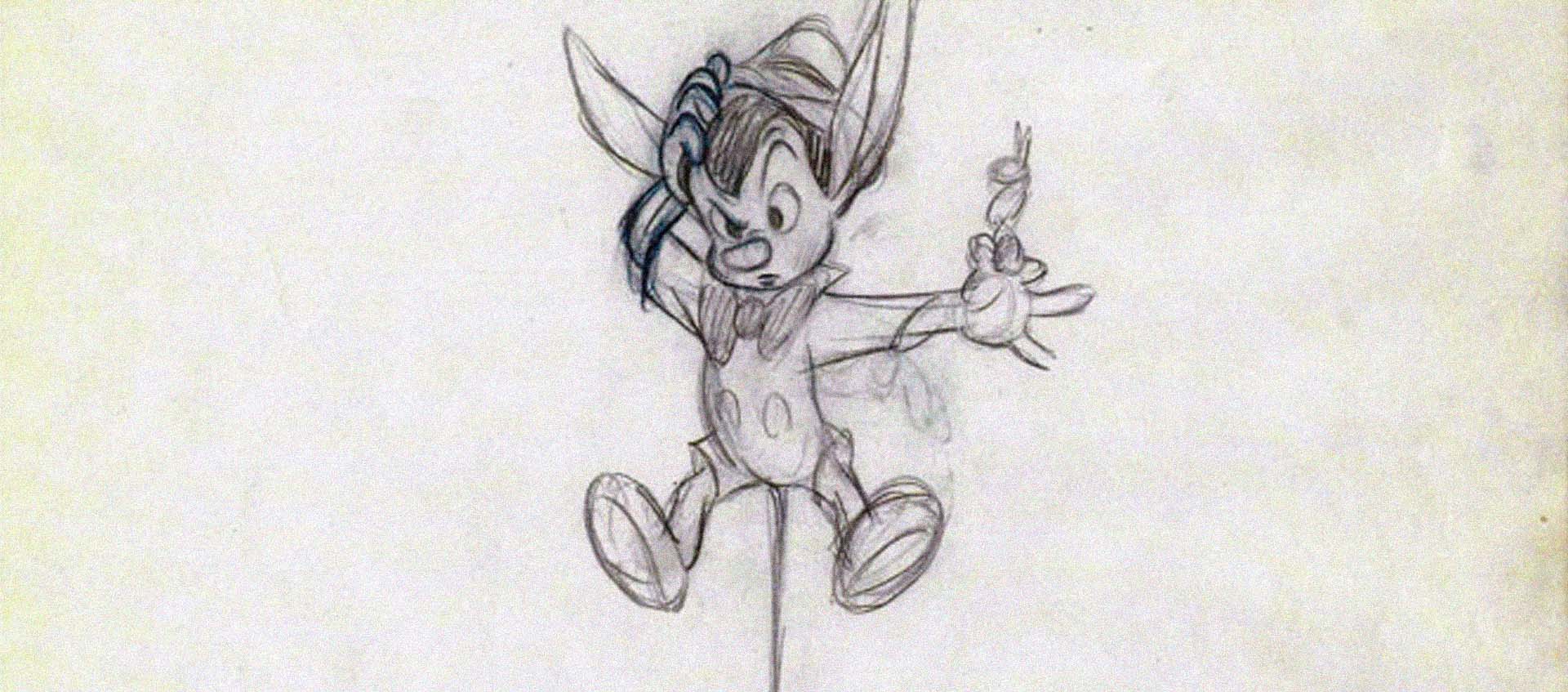 Artist's sketch of character form Pinocchio