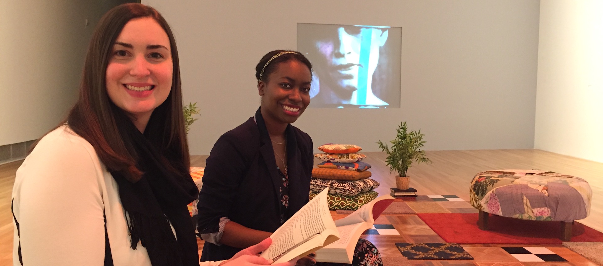 Zoë Zwegat and Ebony Bailey, interns at the Wexner Center for the Arts at The Ohio State University for the 2018-19 school year