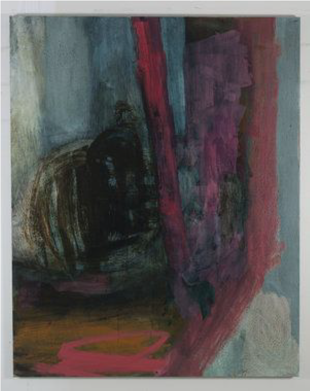 Abstract painting by a member of Norwegian art collective Verdensteatret