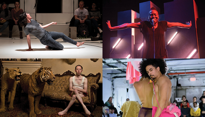 A quartet of images from performing arts presentations at the Wexner Center for the Arts for the 2019-20 season