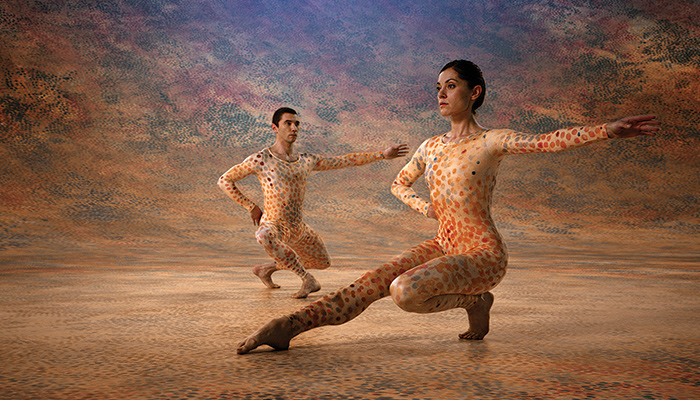 Two dancers in a still from the documentary Cunningham