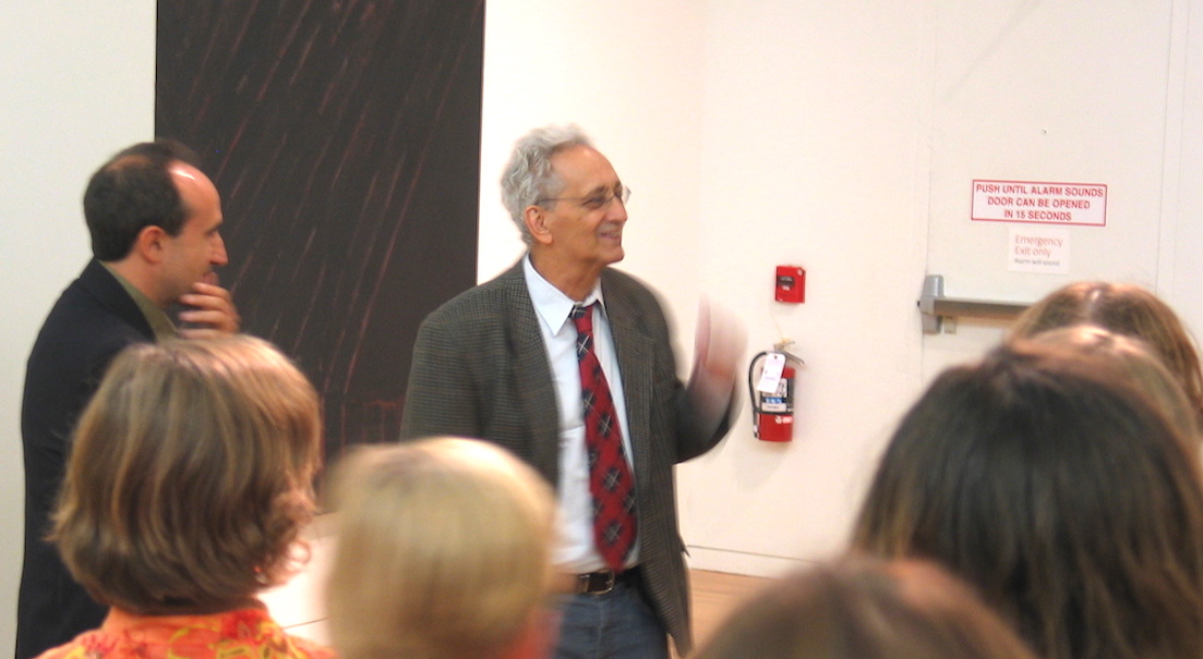 Artist Frank Stella leads a gallery tour at the Wexner Center for the Arts