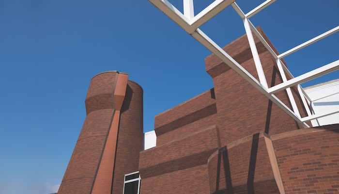Exterior shot of the south side of the Wexner Center for the Arts