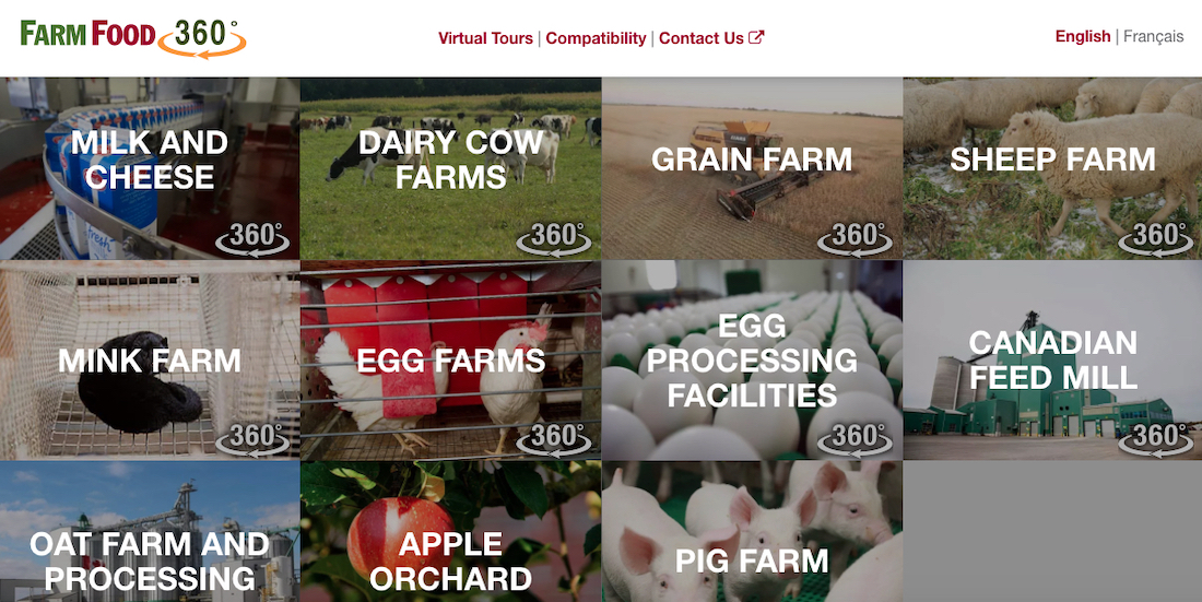 Home page image from the learning website Farm Food 360