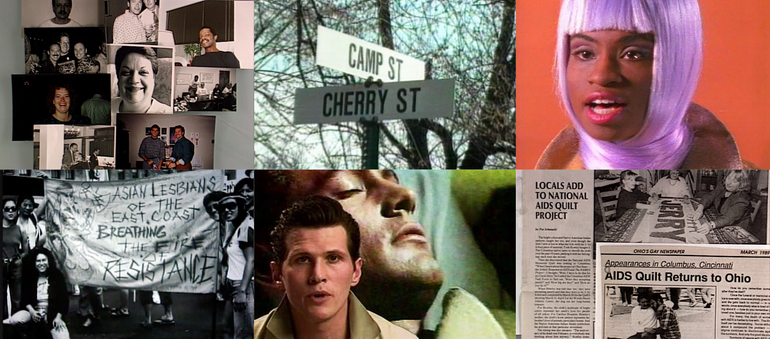 A collage of stills from the films featured in After Stonewall