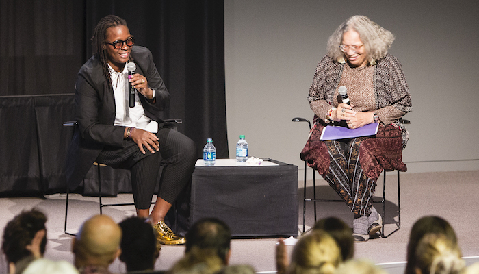 Mickalene Thomas talks with Beverly Guy-Sheftall at the Wexner Center for the Arts