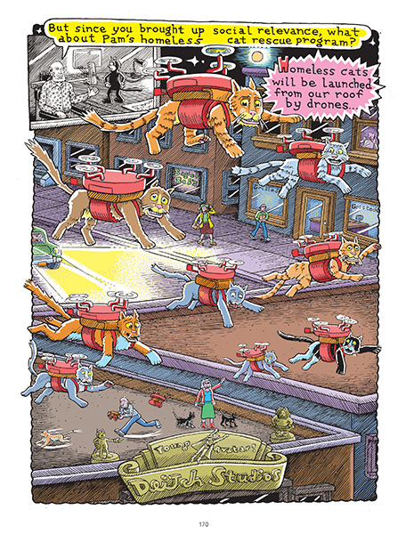 Color image of a panel from a Deitch comic