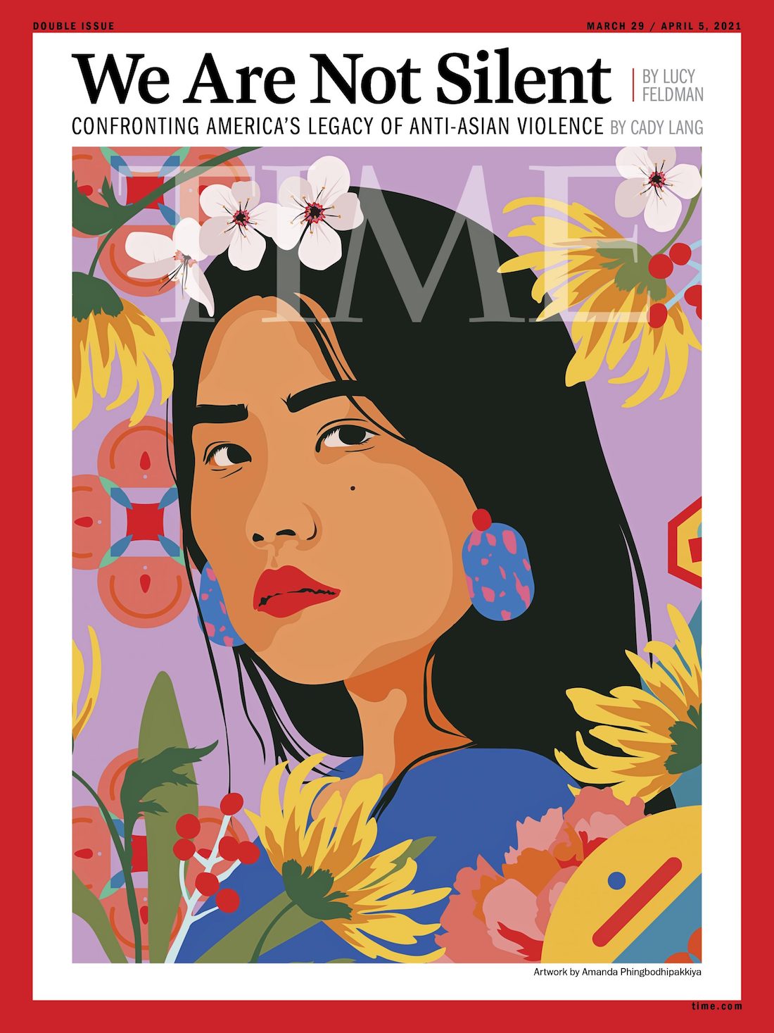 A Time Magazine cover featuring an illustration of a woman of Asian descent by Amanda Phingbodhipakkiya