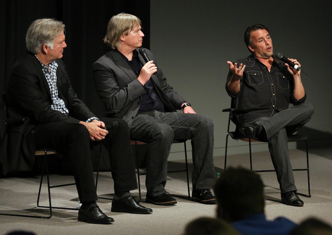 Jonathan Sehrig, David Filipi, and Richard Linklater at the Wexner Center for the Arts