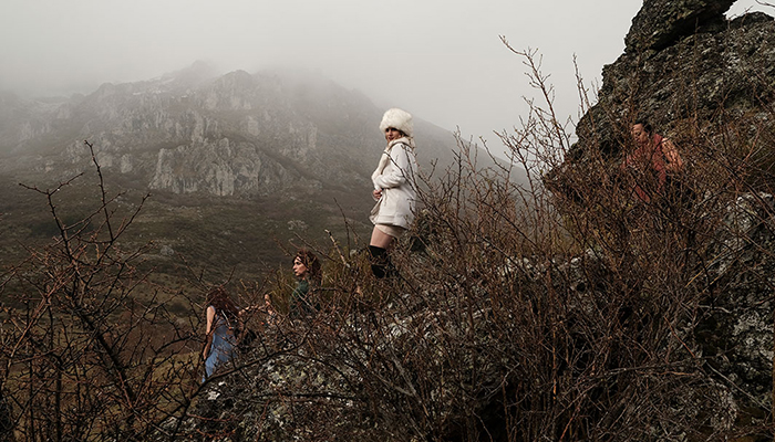 several persons in a mountainous area