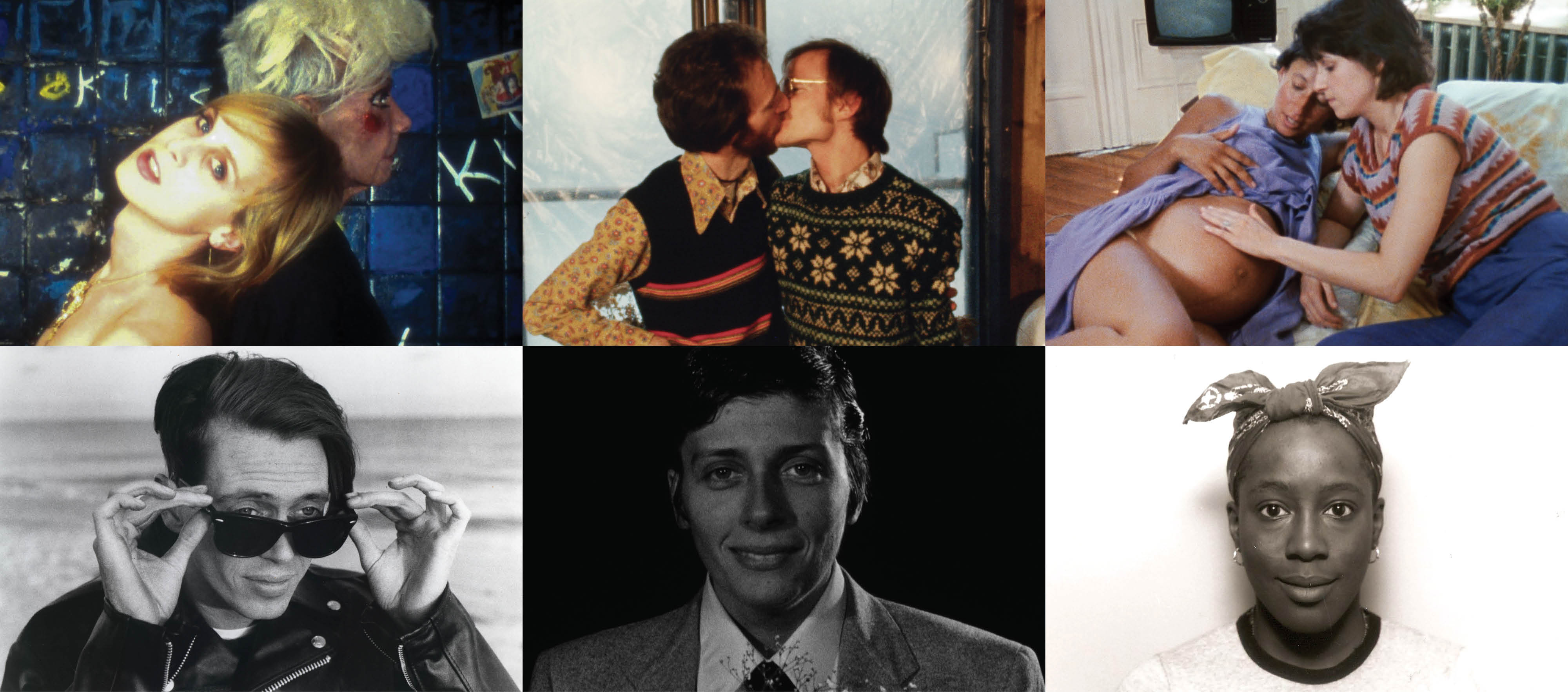 A collage of six stills from films in the Pioneers of Queer Cinema series.