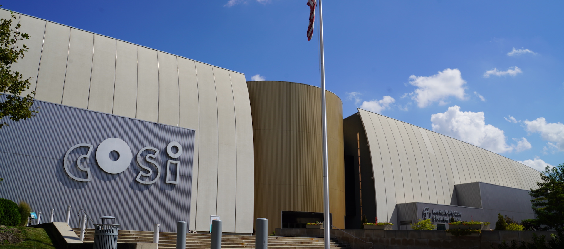 The front facade for Columbus’ Center of Science and Industry (COSI)