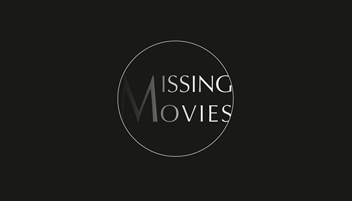 The Missing Movies logo: a white outline of a circle on a black backdrop with Missing Movies inside.