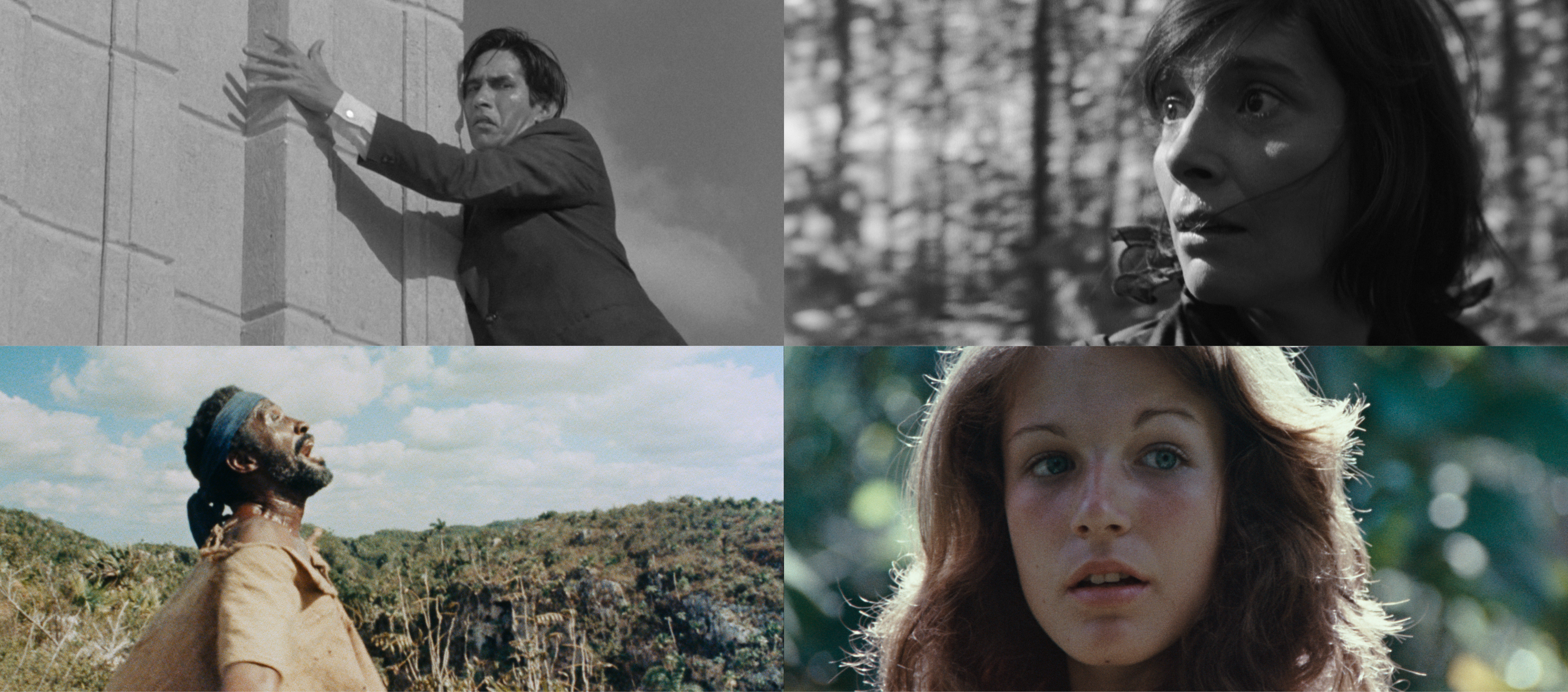 Composite image of stills from four films by director Tomás Gutiérrez Alea.