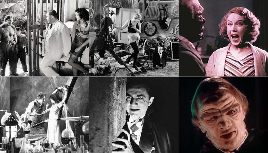 An assemblage of images from the six early horror films in the series The Sound of Screaming 