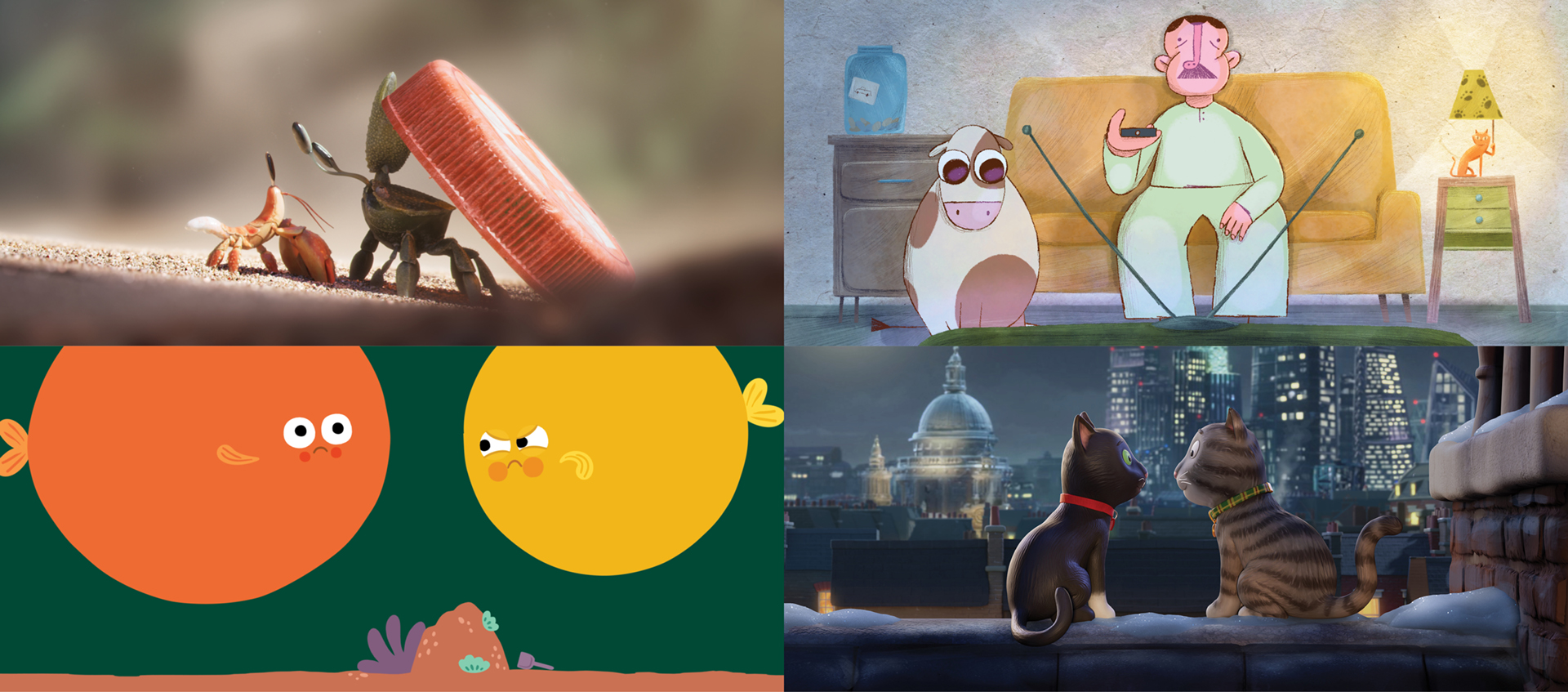 A composite of four images from Little Kid Flicks.