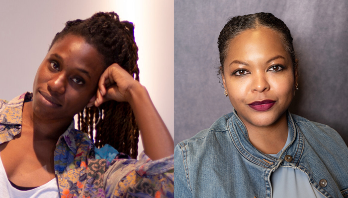 On the left is a headshot of Mimi Ọnụọha. On the right is a headshot of Simone Browne.