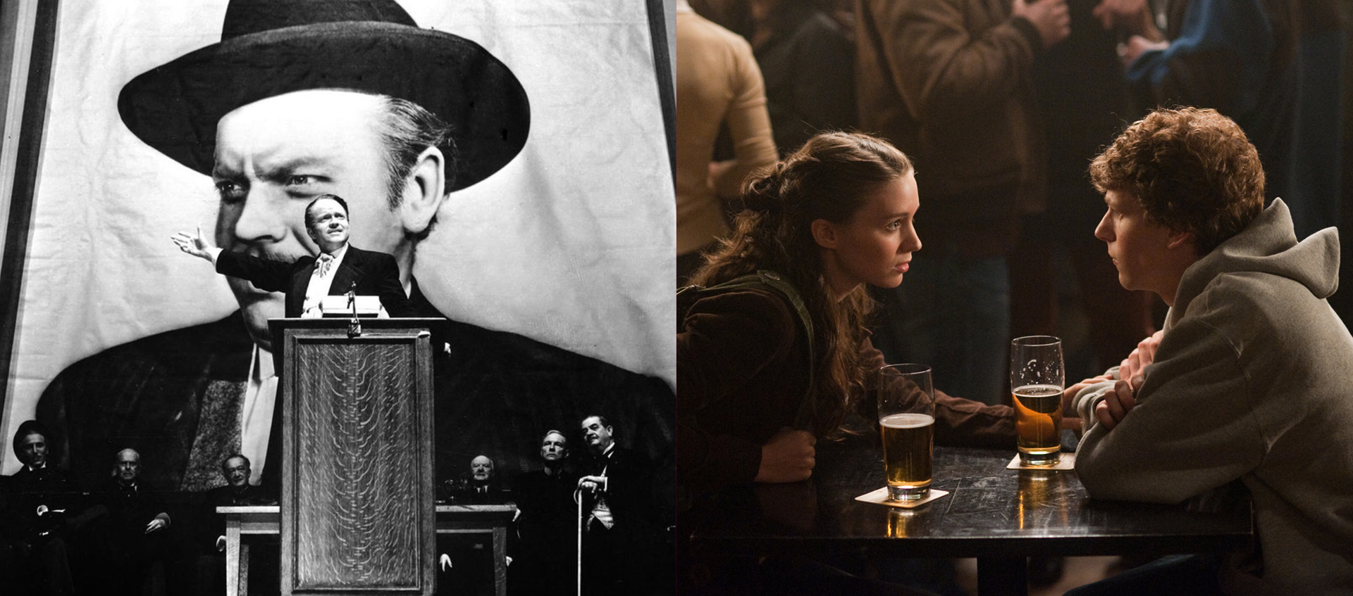 A collage of two stills from the films in this double feature.