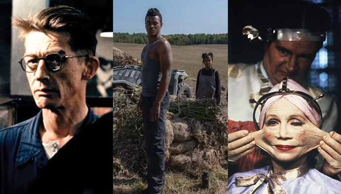 A collage of three stills from the films in this series.