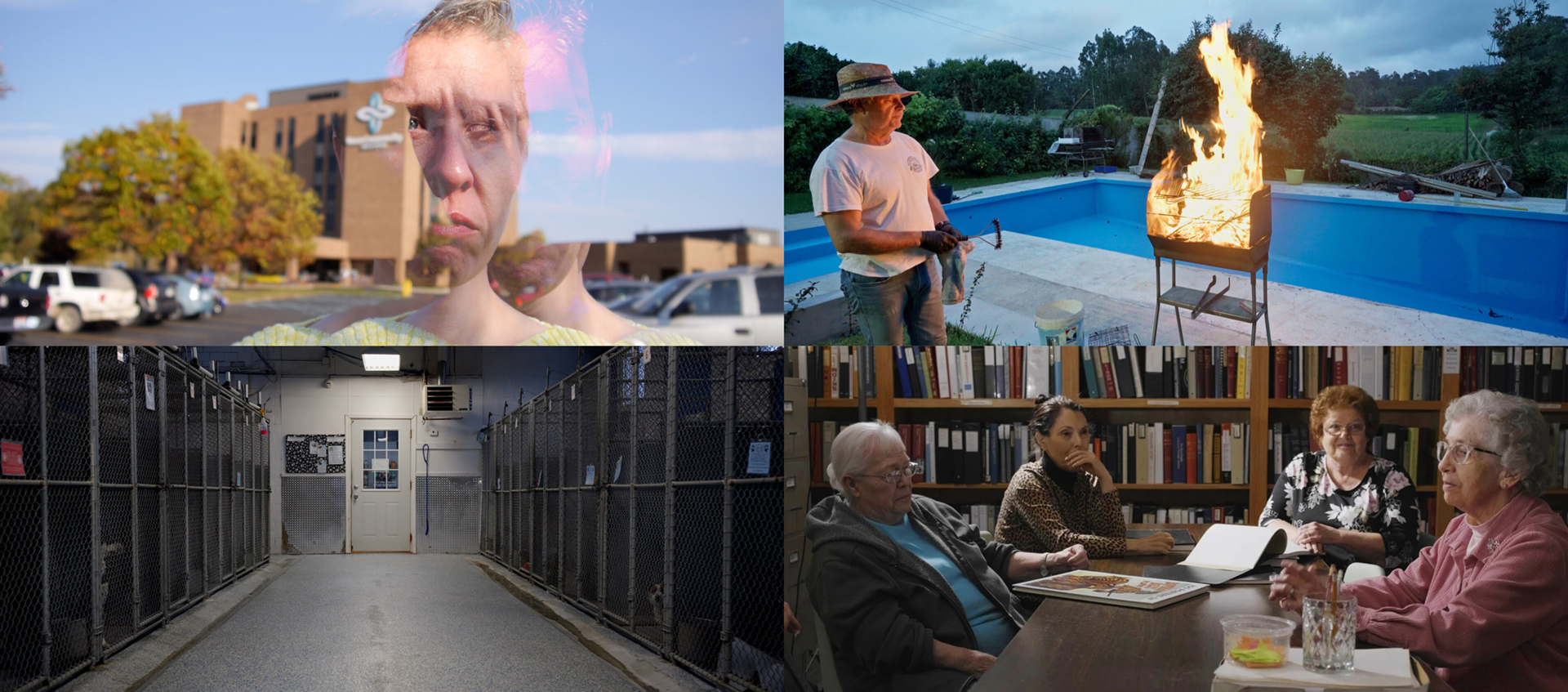 Four stills from the films in Sightlines: Ohio Documentary Shorts.