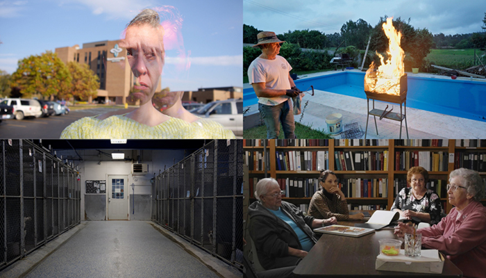 Four stills from the films in Sightlines: Ohio Documentary Shorts.
