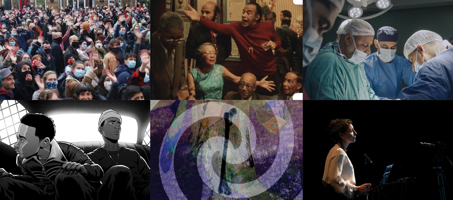 Six stills from Unorthodocs 2026.